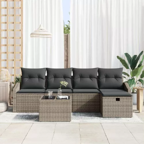  Kanapé Szett párnával 5 pcs polirattan