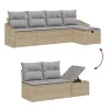  Kanapé Szett párnával 5 pcs polirattan