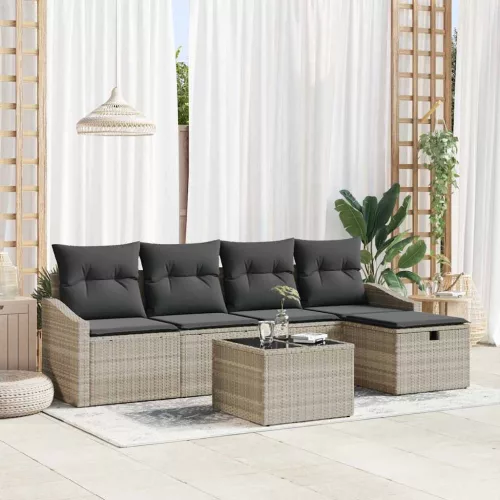  Kanapé Szett párnával 6 pcs polirattan