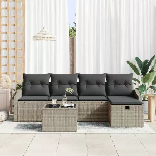  Kanapé Szett párnával 6 pcs polirattan