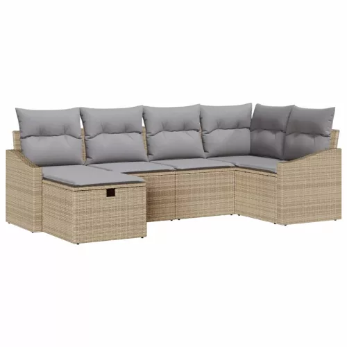  Kanapé Szett párnával 6 pcs polirattan
