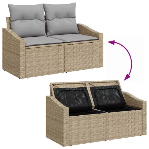  Kanapé Szett párnával 6 pcs polirattan