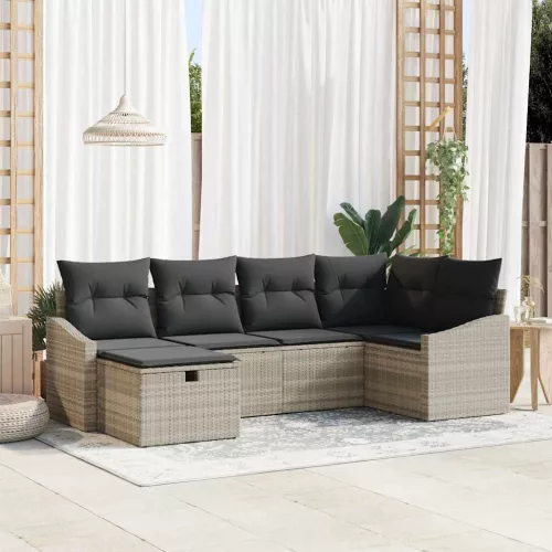  Kanapé Szett párnával 6 pcs polirattan