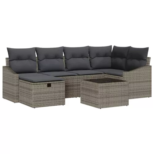  Kanapé Szett párnával 7 pcs polirattan