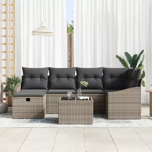  Kanapé Szett párnával 7 pcs polirattan