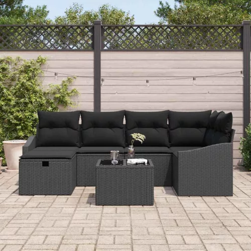  Kanapé Szett párnával 7 pcs polirattan