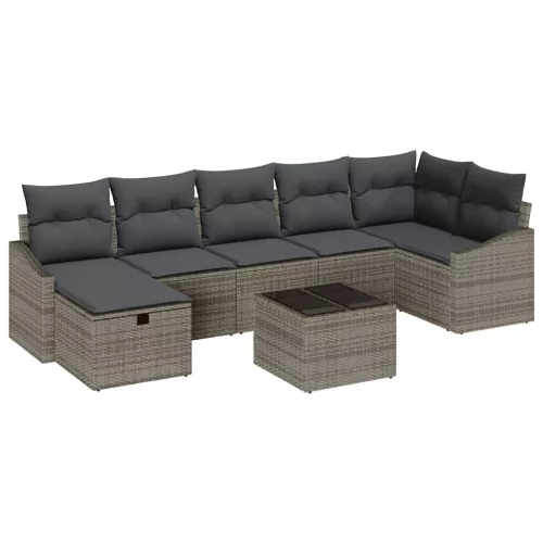  Kanapé Szett párnával 8 pcs polirattan