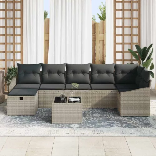  Kanapé Szett párnával 8 pcs polirattan