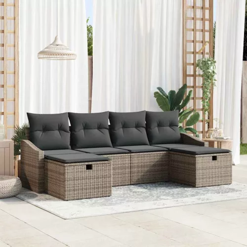  Kanapé Szett párnával 6 pcs polirattan