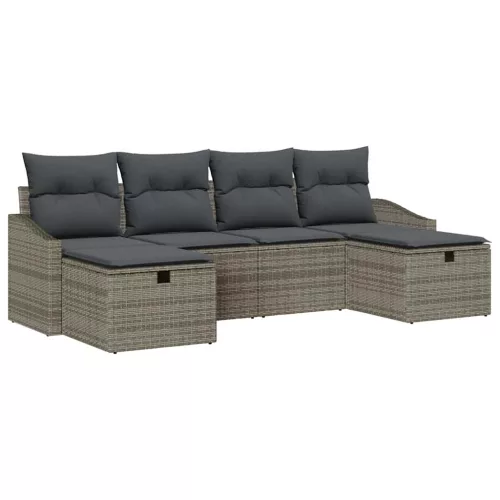  Kanapé Szett párnával 6 pcs polirattan