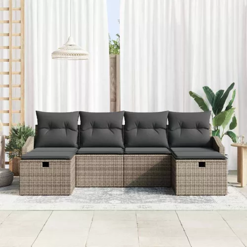  Kanapé Szett párnával 6 pcs polirattan