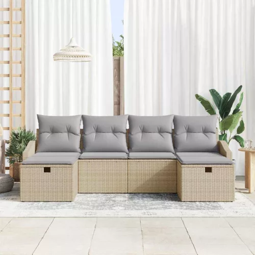  Kanapé Szett párnával 6 pcs polirattan