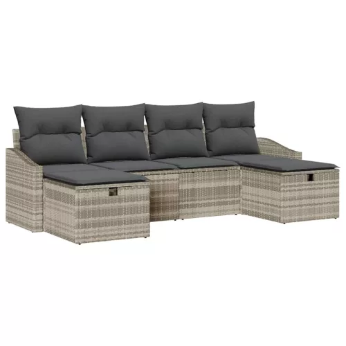  Kanapé Szett párnával 6 pcs polirattan