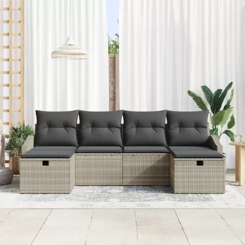  Kanapé Szett párnával 6 pcs polirattan