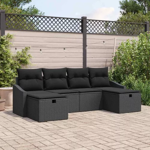  Kanapé Szett párnával 6 pcs polirattan
