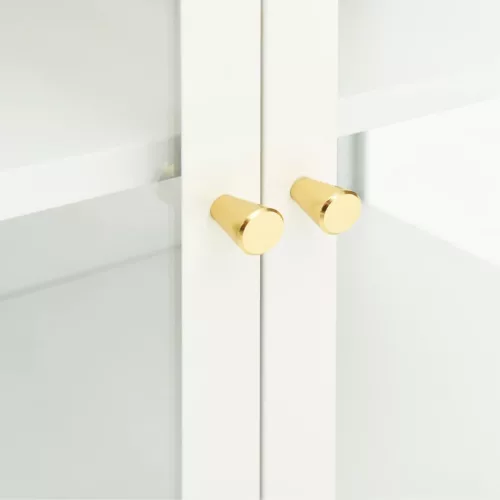  fehér acél és üveg tálalószekrény 70 x 35 x 70 cm