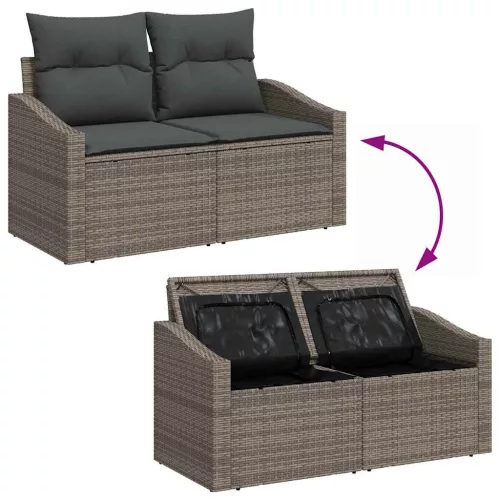  Kanapé Szett párnával 9 pcs polirattan