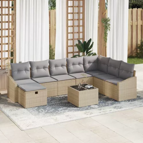  Kanapé Szett párnával 8 pcs polirattan