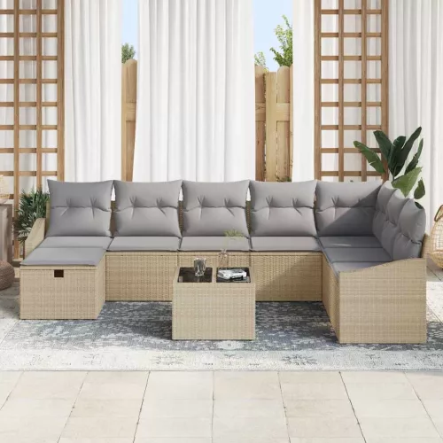  Kanapé Szett párnával 8 pcs polirattan