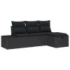  Kanapé Szett párnával 4 pcs polirattan