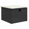  Kerti Kanapé Szett 5 pcs Fekete 55 x 62 x 69 cm Poli rattan
