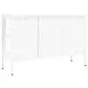  fehér acél és üveg tálalószekrény 105 x 35 x 70 cm