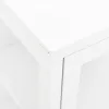  fehér acél és üveg tálalószekrény 105 x 35 x 70 cm