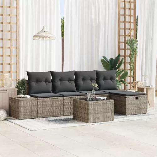  Kanapé Szett párnával 5 pcs polirattan