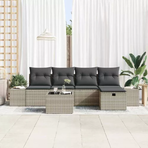  Kanapé Szett párnával 6 pcs polirattan