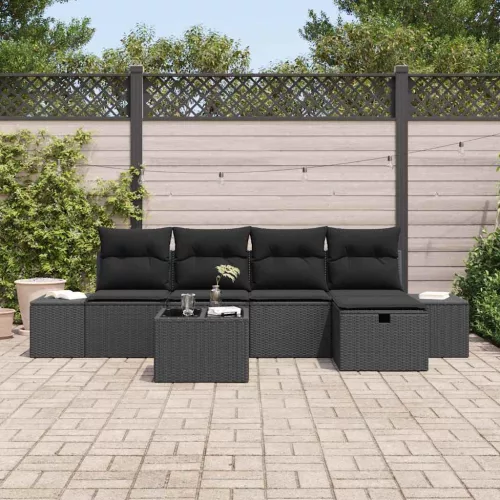  Kanapé Szett párnával 5 pcs polirattan