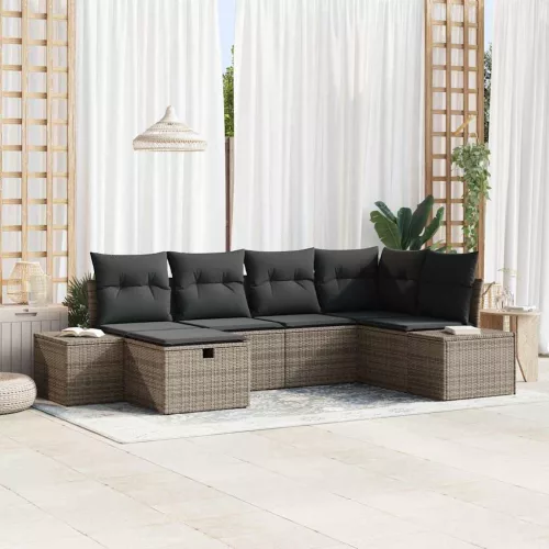  Kanapé Szett párnával 7 pcs polirattan