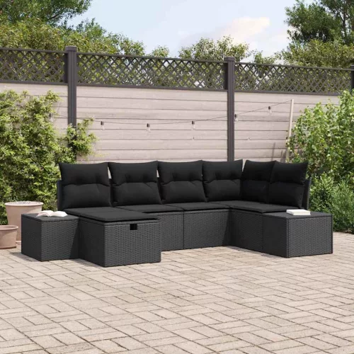  Kanapé Szett párnával 6 pcs polirattan