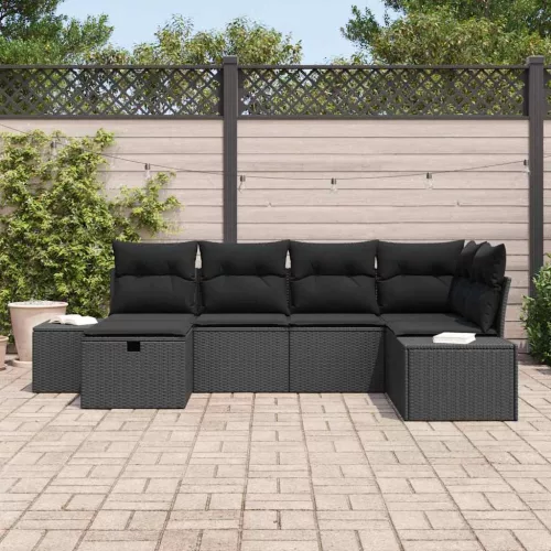  Kanapé Szett párnával 6 pcs polirattan
