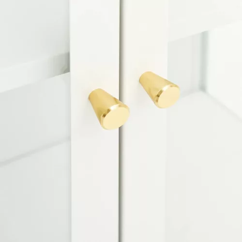  fehér acél és üveg tálalószekrény 75 x 35 x 105 cm