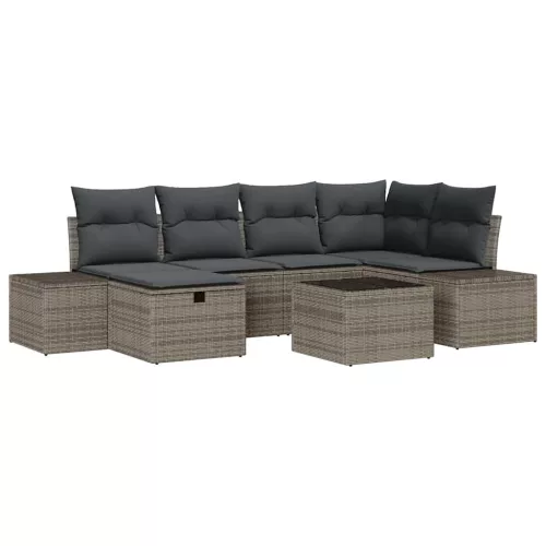  Kanapé Szett párnával 7 pcs polirattan