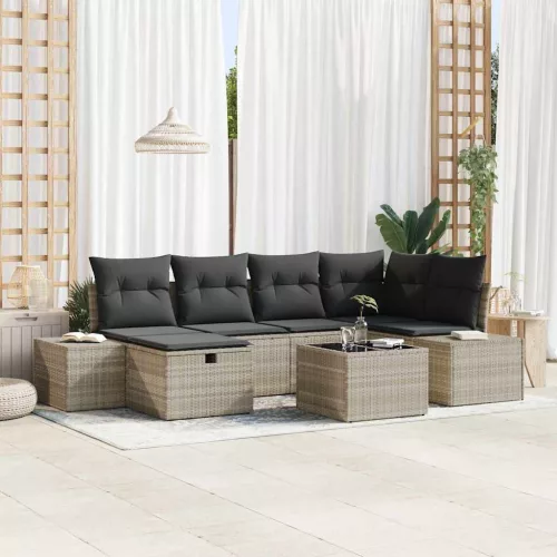  Kanapé Szett párnával 6 pcs polirattan