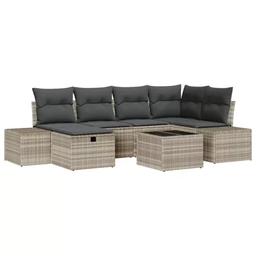  Kanapé Szett párnával 6 pcs polirattan