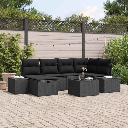  Kanapé Szett párnával 6 pcs polirattan