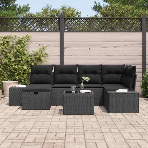  Kanapé Szett párnával 6 pcs polirattan