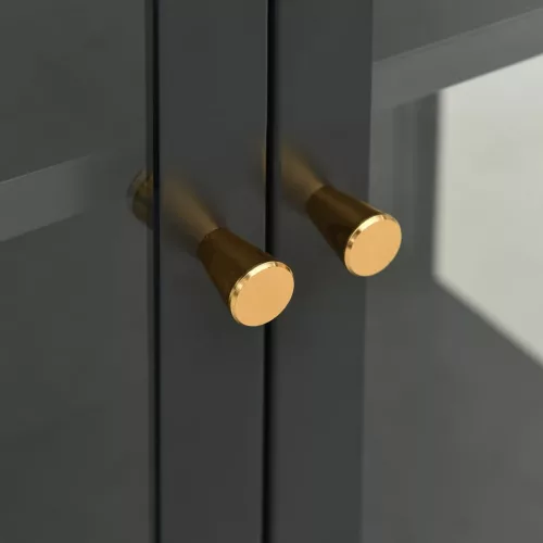  antracitszürke acél és üveg tálalószekrény 75 x 35 x 105 cm