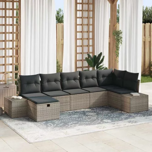 Kanapé Szett párnával 7 pcs polirattan