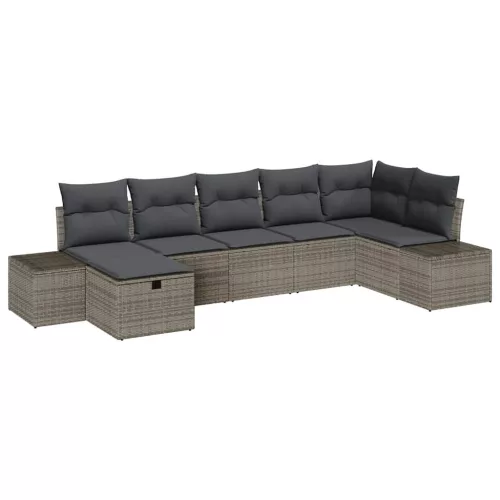  Kanapé Szett párnával 7 pcs polirattan