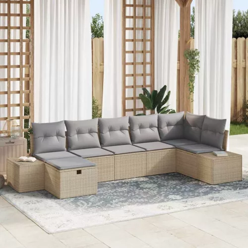  Kanapé Szett párnával 7 pcs polirattan