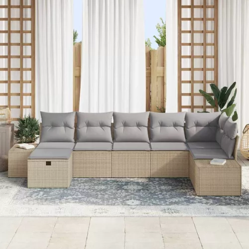  Kanapé Szett párnával 7 pcs polirattan