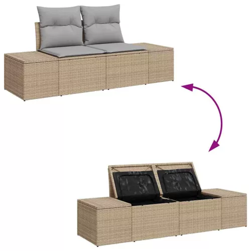  Kanapé Szett párnával 7 pcs polirattan