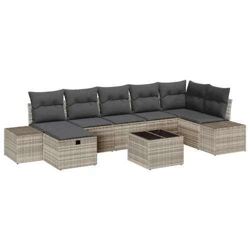  Kanapé Szett párnával 8 pcs polirattan