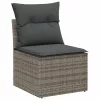  Kerti Kanapé Szett párnával tárolóval 6 pcs Szürke polirattan