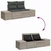  Kerti Kanapé Szett párnával 6 pcs Világosszürke polirattan