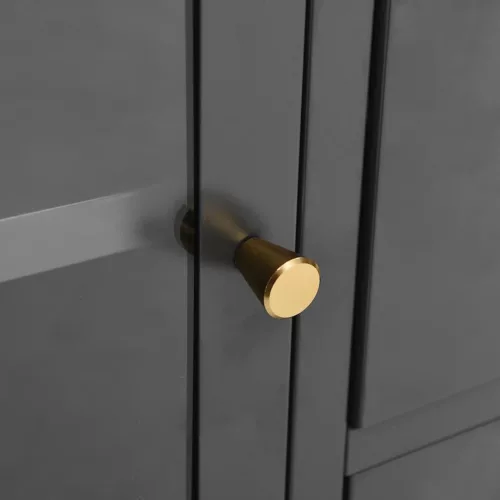  antracitszürke acél és edzett üveg tálalószekrény 75x35x70 cm