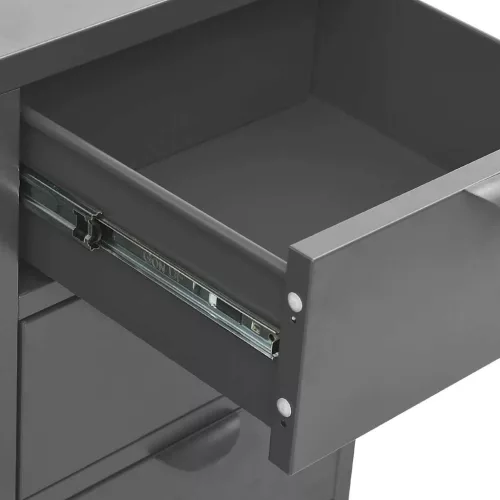  antracitszürke acél és edzett üveg tálalószekrény 75x35x70 cm